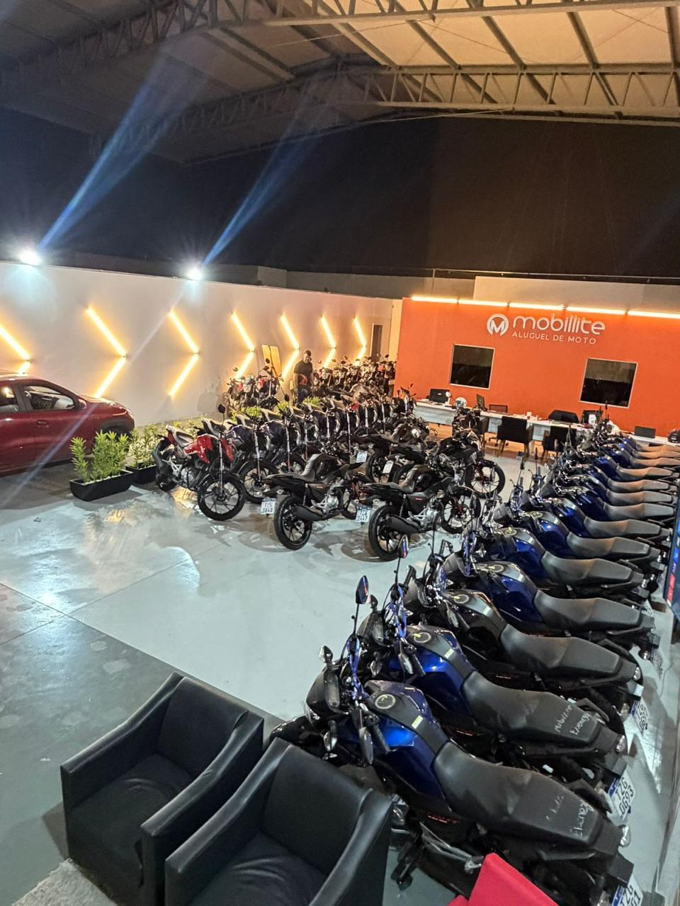 Pátio da unidade Mobillite Eldorado com motos